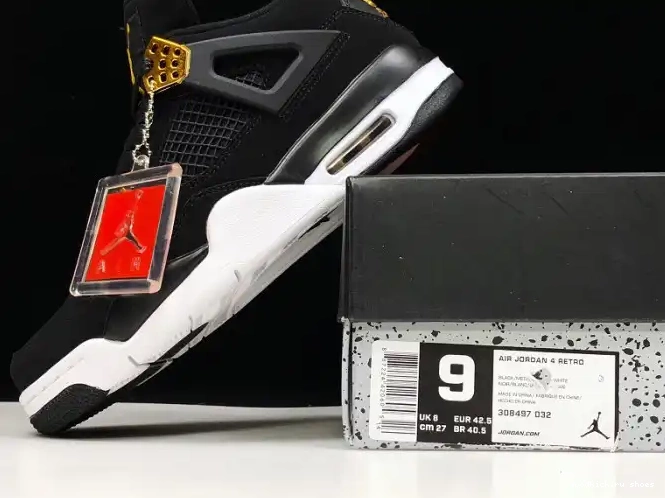308497-032 Air 4 Royalty Gold-White Black Metallic Jordan 0327